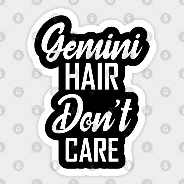 gemini hair don't care Sticker by teestaan